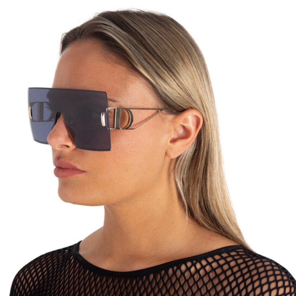 Dior 30MONTAIGNE M1U F0A6 Shield Rimless Sunglasses - Silver / Grey - Picture 2 of 12